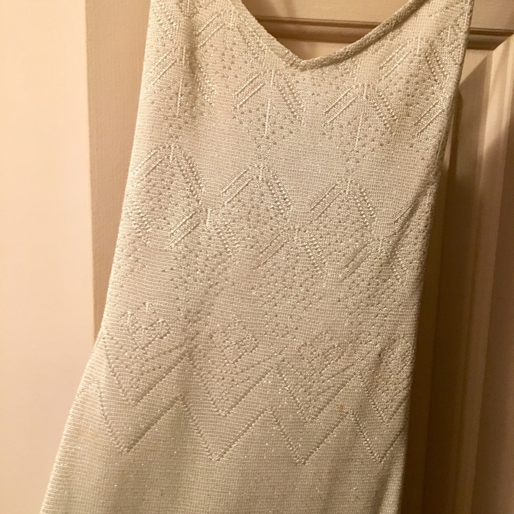 Long silver dress, worn for prom